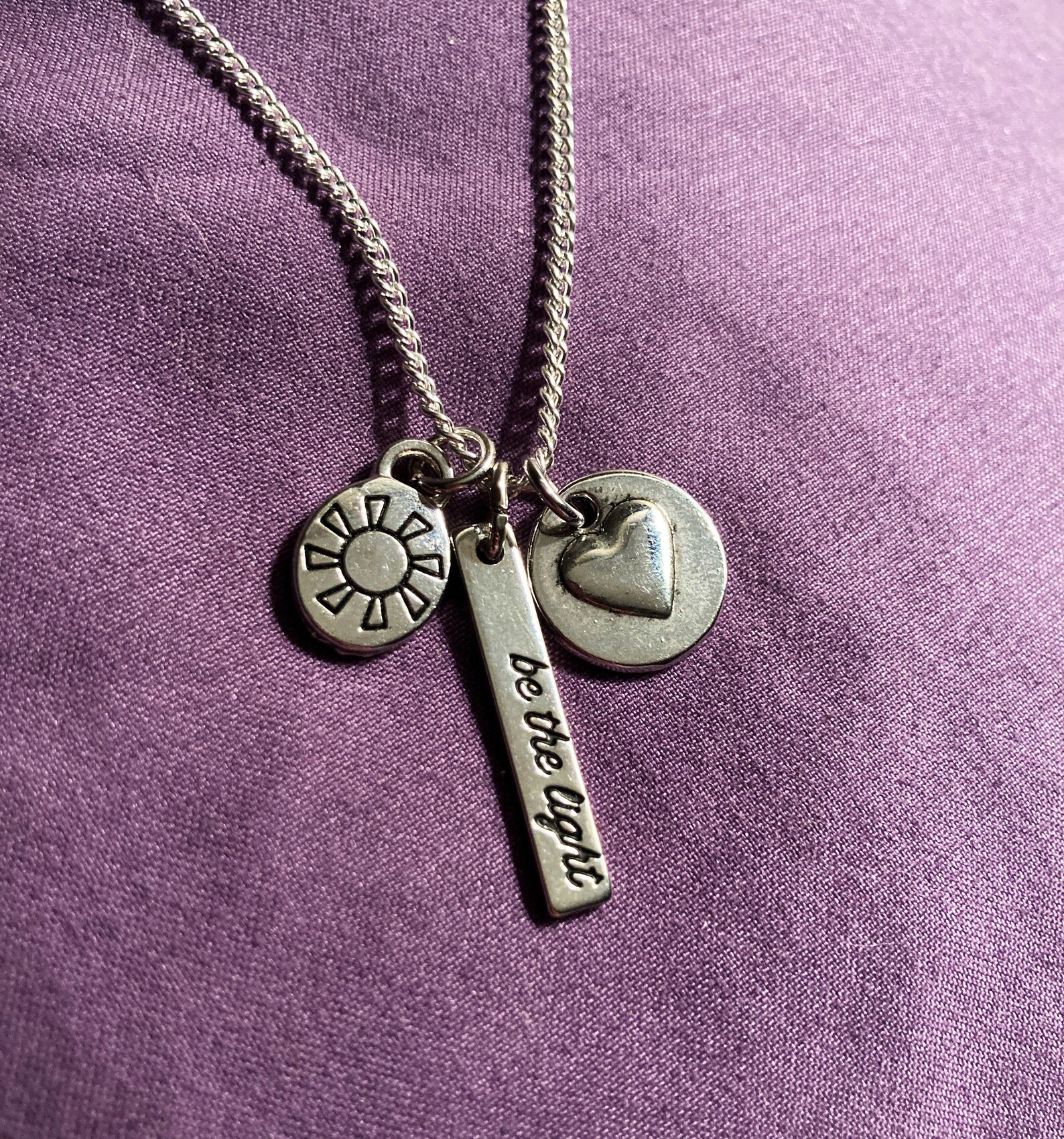 Be The Light Charm Necklace Etsy