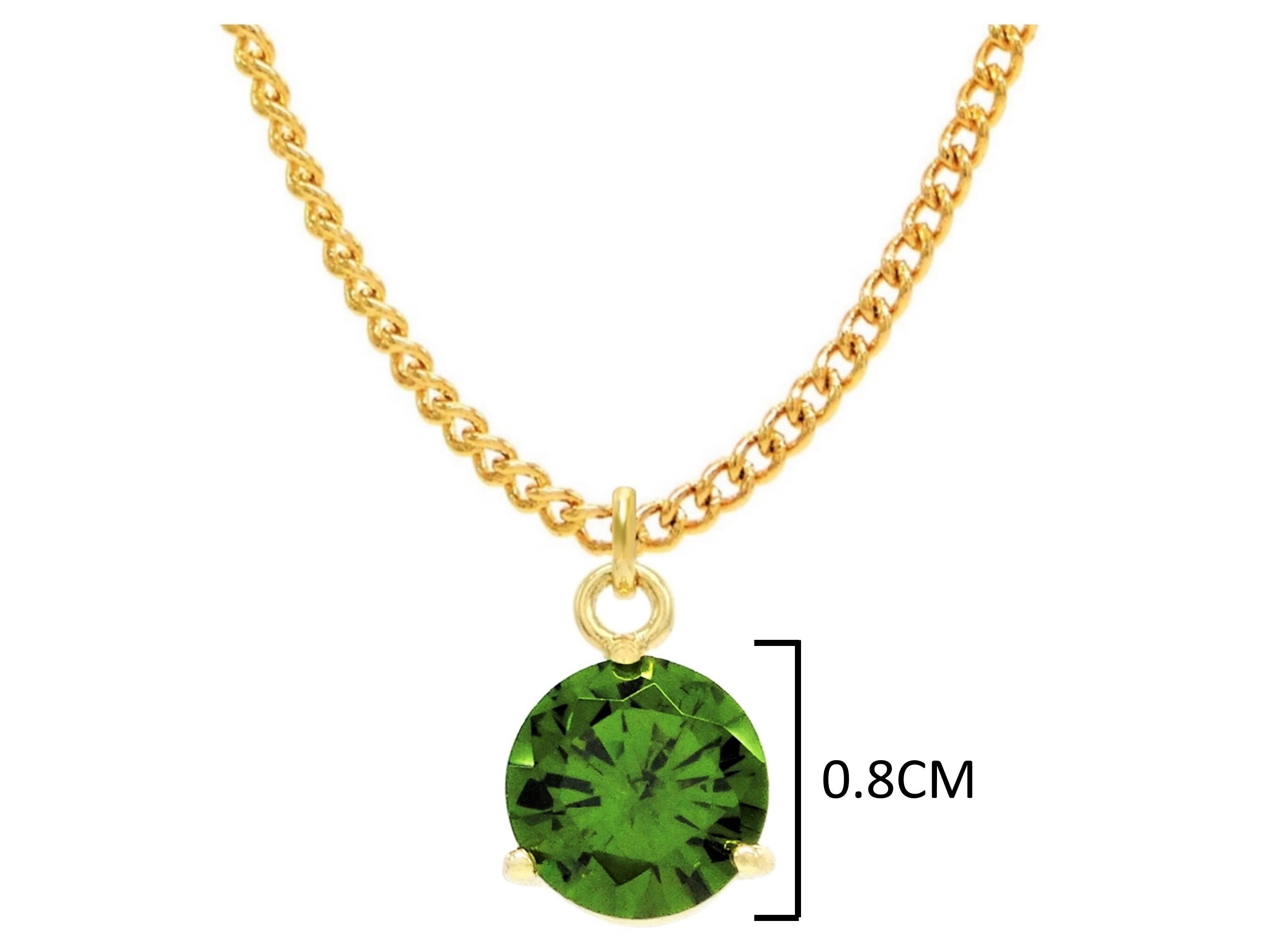 Real 18CT Gold Plated Drop Green Necklace and Earrings Round Etsy UK