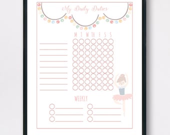 Household Checklist Cute Cleaning List Printable To Do List | Etsy