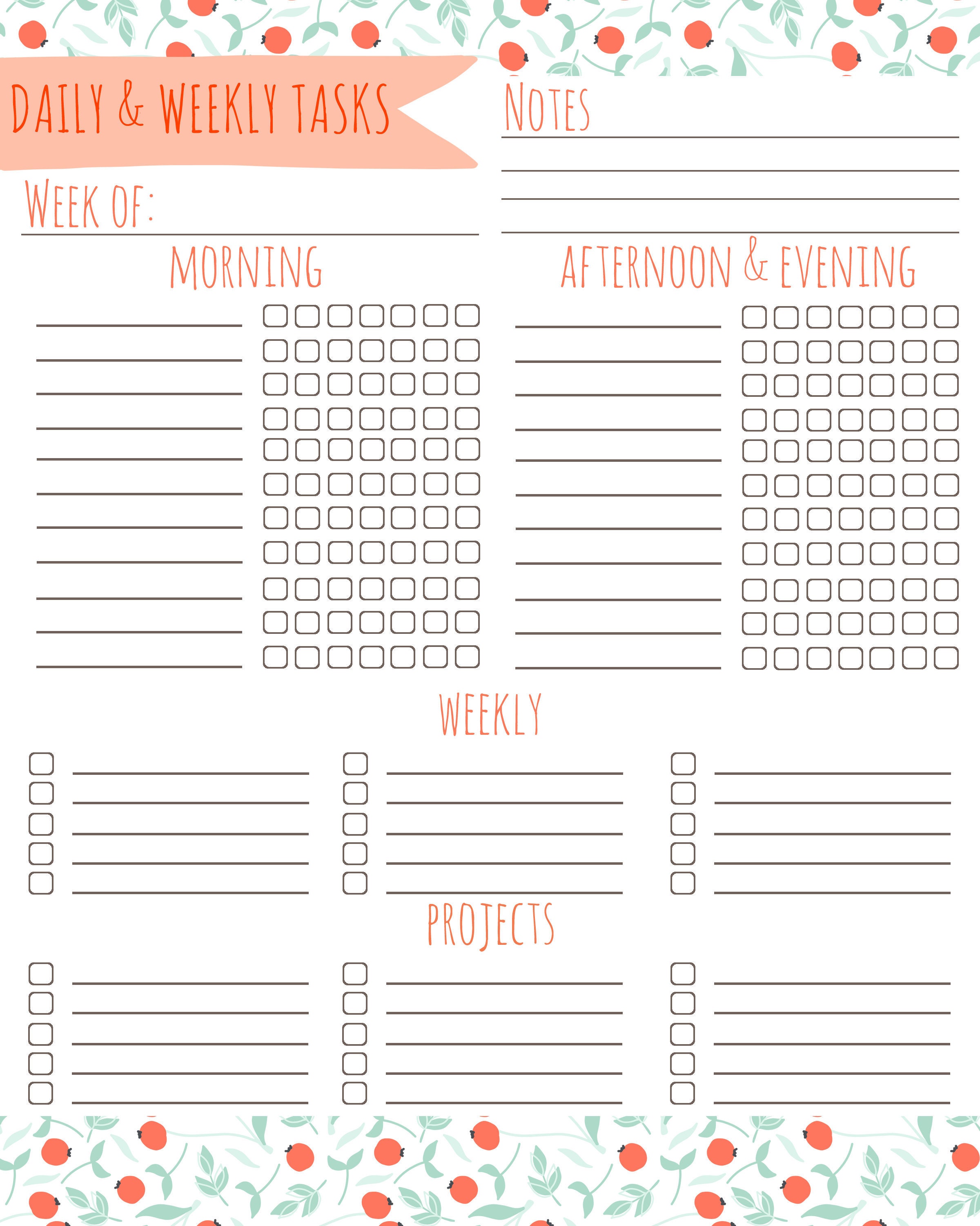 Household Checklist Cute Cleaning List Printable To Do List Etsy