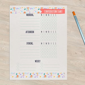 Chore Chart for Kids, Chore Chart Printable, Chore Board, Chore List, Customizable Chore Chart, Free Personalization, Contribution Chart