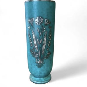 グスタフスベリ　ヴィルヘルムコーゲ　アジェンタ　フラワーベース Wilhelm Kåge for Gustavsberg, Argenta vase with bird