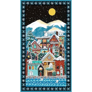 Snow Bear Village Panel- QT Fabrics