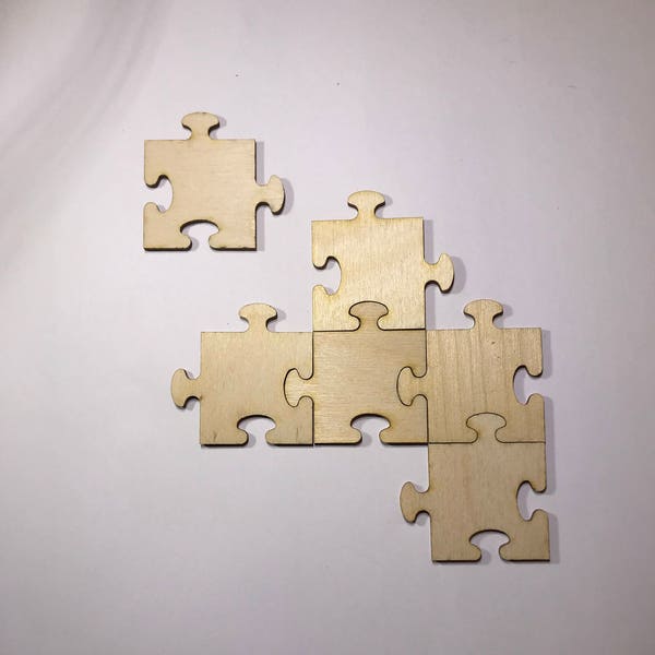 Interlocking Puzzle Pieces, Laser Cut Wood, A006