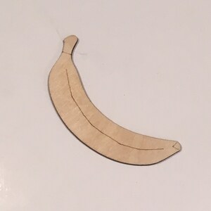 Wooden Banana Cutout, Laser Cut Wood, A122