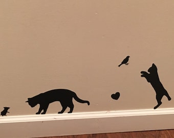 Details about / Vinyl Wall Decal Cute Pets Shop Cats House Animals Nursery Stickers g2925