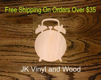 Wooden Clock, Alarm Clock Cutout, Laser Cut Wood,  A082