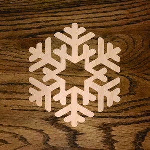 Wooden Snowflake Cutout , Laser Cut Wood, A068