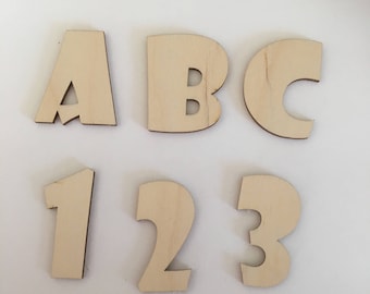 Laser Cut Wooden Letters, Up to 16", Multiple Thickness,  Wood Crafting Supply, Showcard Gothic Font, One Letter or Number of Choice
