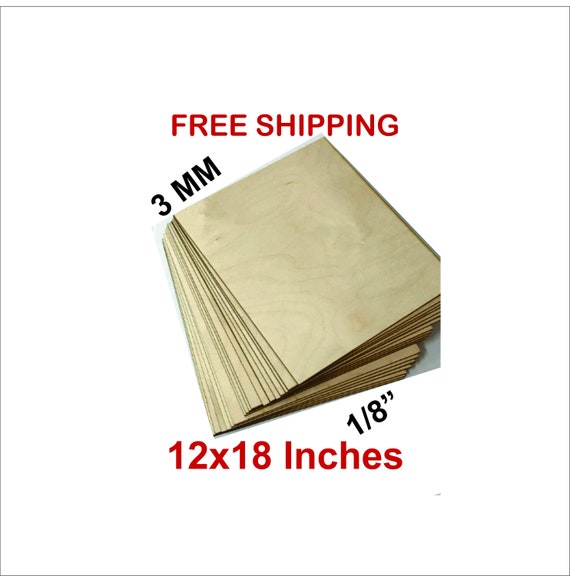 12x18 Baltic Birch Plywood 1/8 3MM, Grade B/BB, Laser Engraving and Cutting  Ready. 20/40 Piece Packs 