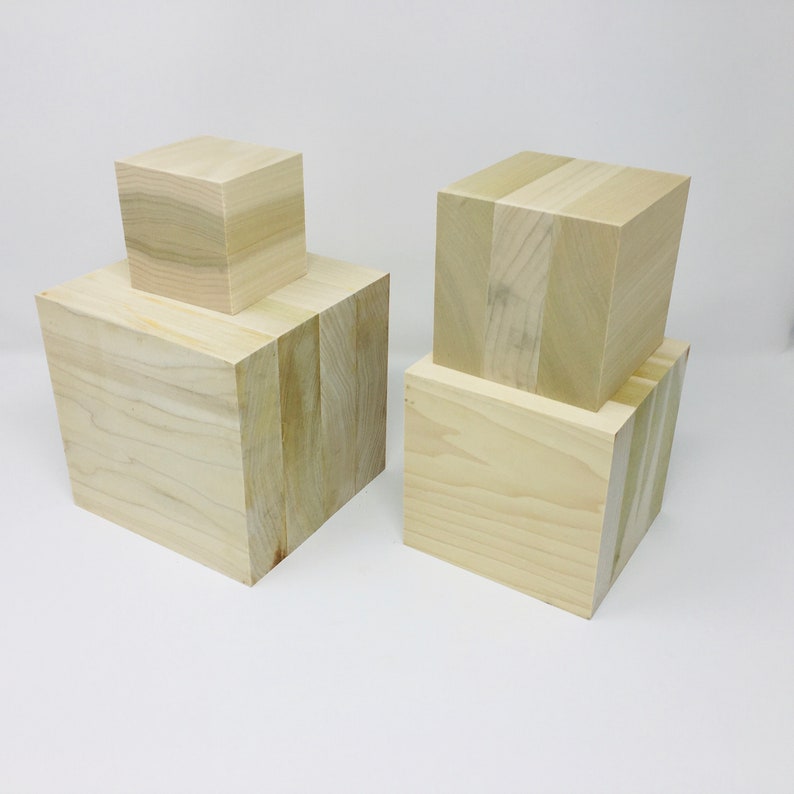 Premium Wooden Crafting Blocks, 1, 2, 3, 4, 6, 8, 10, 12 inch cubes. image 3
