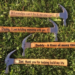 Personalized Engraved Hammer, For Dad, For Grandpa, Father's Day, Birthday Gift, Free 2 Side Engraving, Free Shipping.