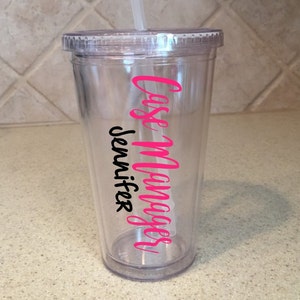 Case Manager Tumbler, Personalized Tumbler, Case Manager, Nurse Tumbler, Social Worker, Case Manager Gift, Personalized Cup, Case Management image 2