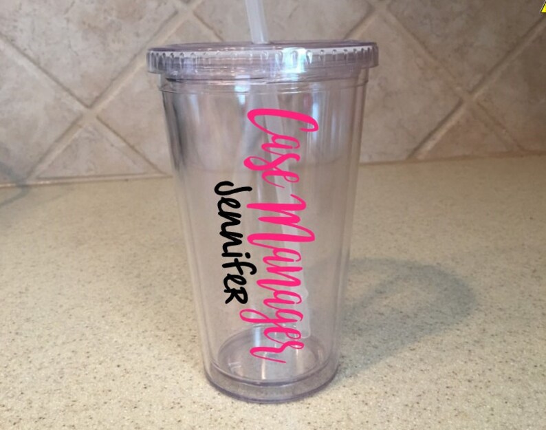 Case Manager Tumbler, Personalized Tumbler, Case Manager, Nurse Tumbler, Social Worker, Case Manager Gift, Personalized Cup, Case Management image 2