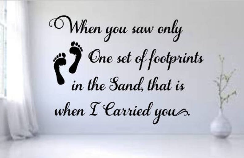 Footprints in the Sand Vinyl Decal Wall Decal Wall Sign Etsy