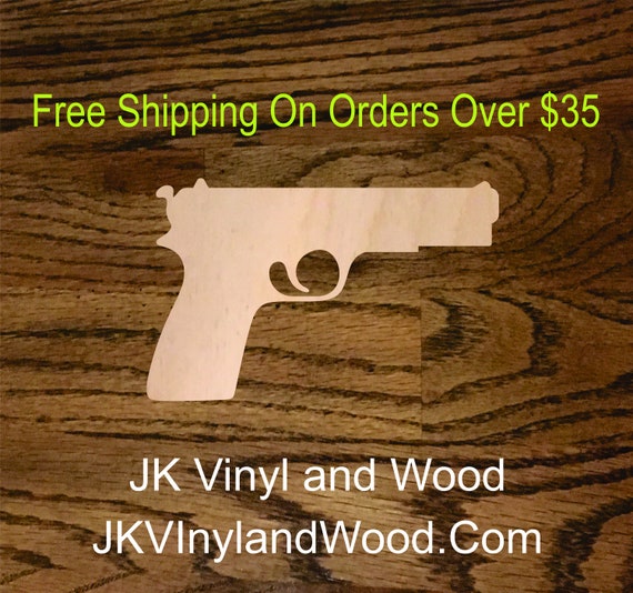 Wooden Pistol Cutout Gun Laser Cut Wood. A585 | Etsy