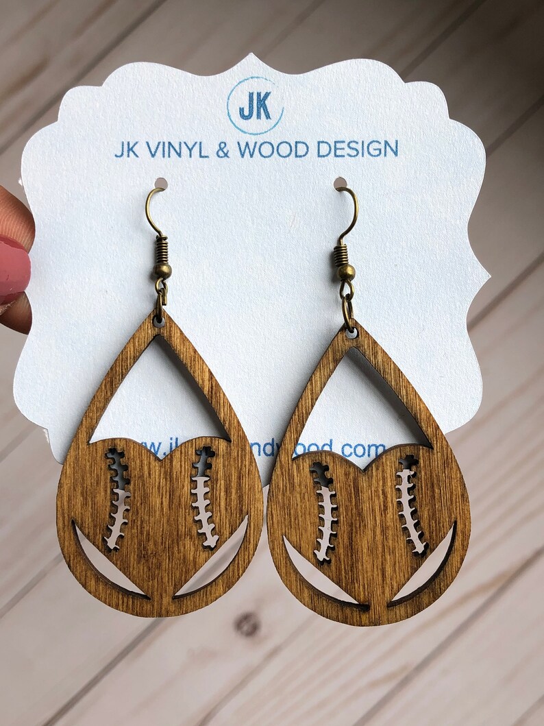 Baseball Earrings Wooden Earrings E116 Etsy