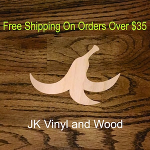 Banana Peel Wood Cutout, Laser Cut Wood, A121
