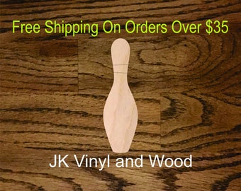 Wooden Bowling Pin, Laser Cut Wood, Craft Supplies, A162