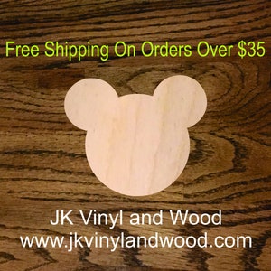 Mouse Ears Wood Cutout, Laser Cut Wood, A021
