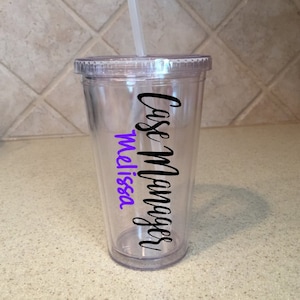 Case Manager Tumbler, Personalized Tumbler, Case Manager, Nurse Tumbler, Social Worker, Case Manager Gift, Personalized Cup, Case Management