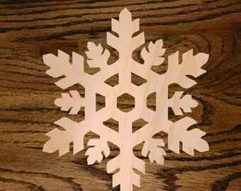 Set of 10 Christmas Snowflake Wood Shapes, Ornaments, Laser Cut Wood, A070-3