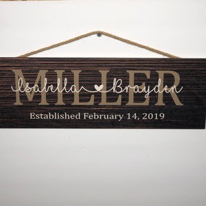 Family Name Personalized Rustic Sign, 6x18&quot;, 144/145, Gift, Establised Date