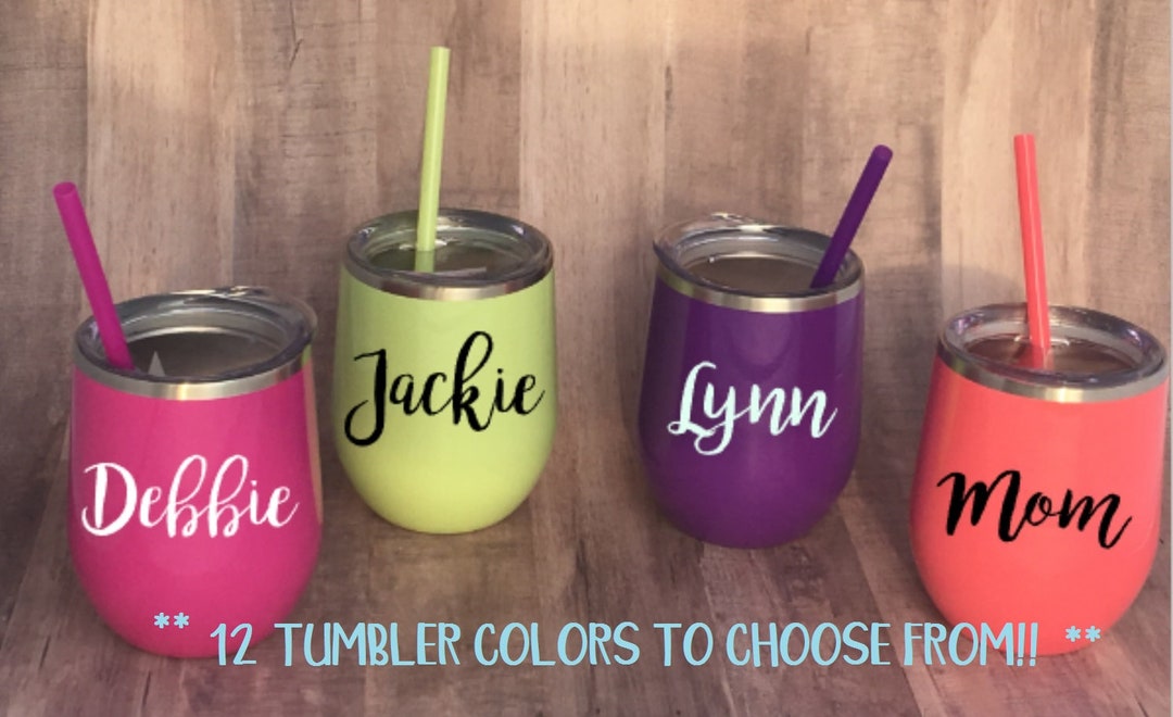 Custom Name Wine Tumbler, Stainless Steel Wine Tumbler, Custom Wine