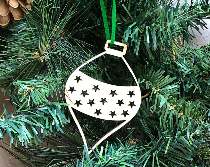 Traditional Wooden Christmas Ornament.  Premium Laser Cut Wood.  A591