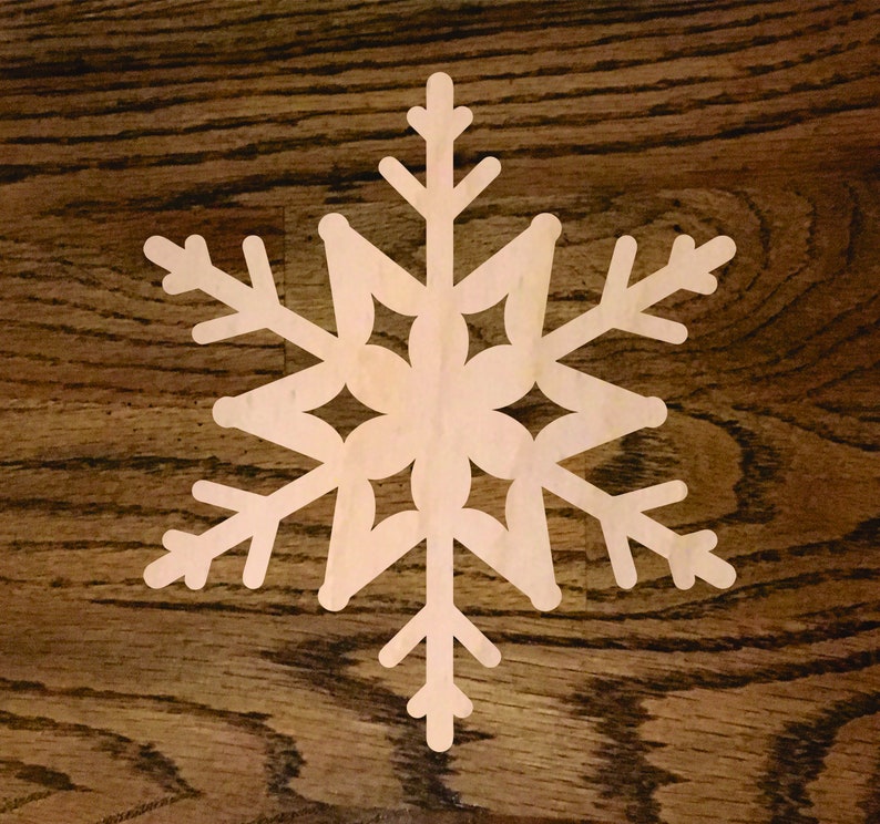 Wood Snowflake Cutout Laser Cut Wood Shapes A069 0 - изображение.