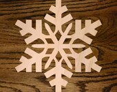 Laser Cut Wooden Snowflake, Wood Cutout, A070-2