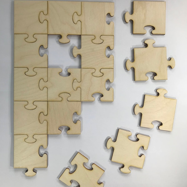 Interlocking Wood Puzzle Pieces, Laser Cut Wood