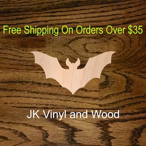 Wooden Bat Cutout, Laser Cut Wood, A133