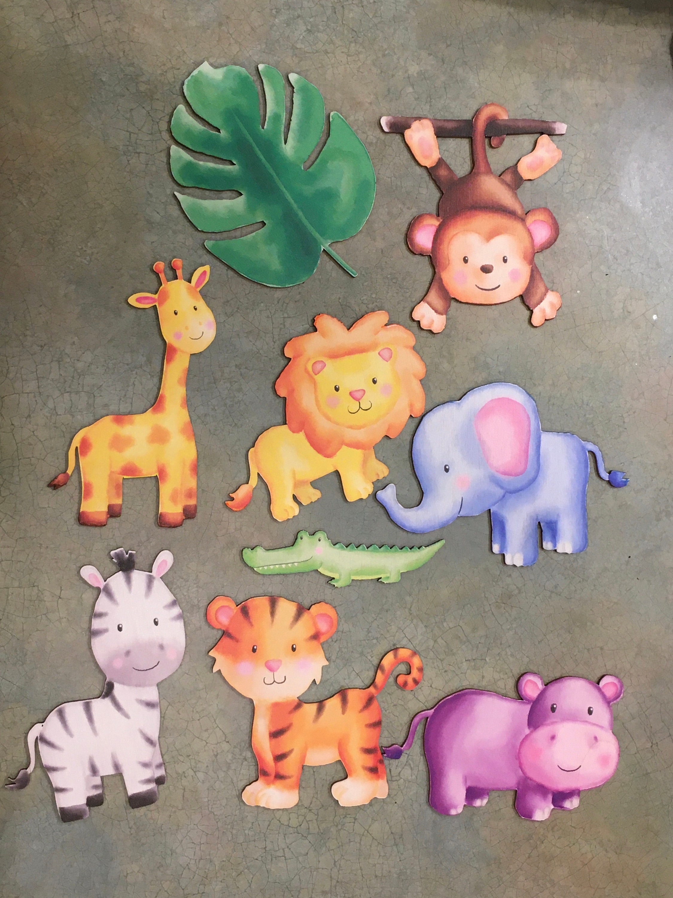 safari animal wood cutouts