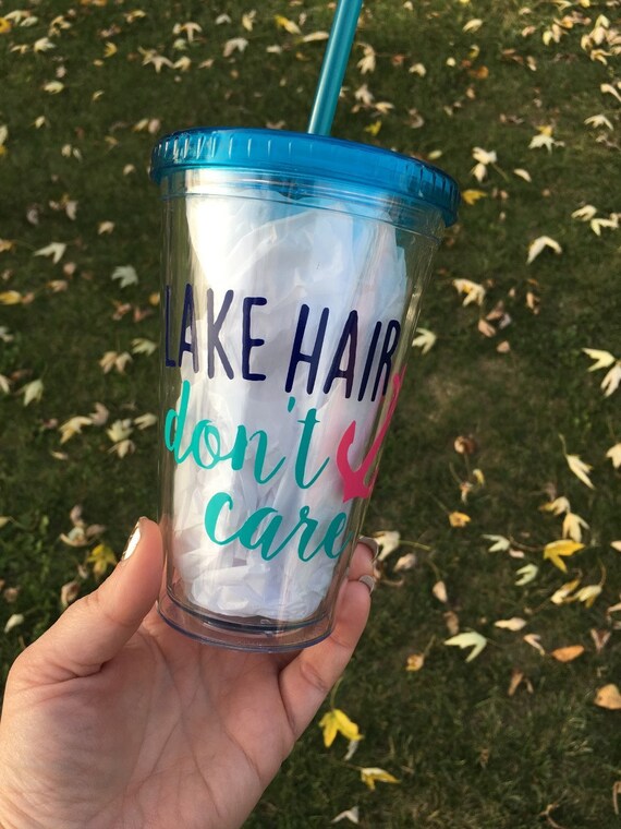 Nautical Gift for Beach Cup Gift Vacation Lake Hair Don't Care Tumbler