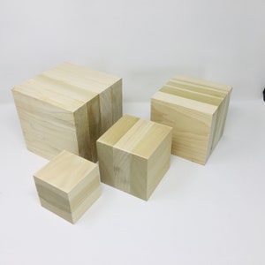 Premium Wooden Crafting Blocks, 1, 2, 3, 4, 6, 8, 10, 12 inch cubes. image 5