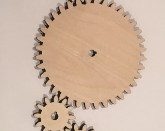 Wooden Gears, Interchangeable Sizes, Laser Cut Wood
