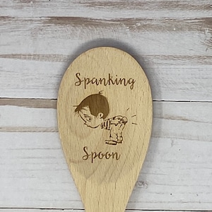 Laser Engraved "Spanking Spoon", Laser Engraved Wooden Cooking Spoon, Funny Gift For Mom or Grandma,