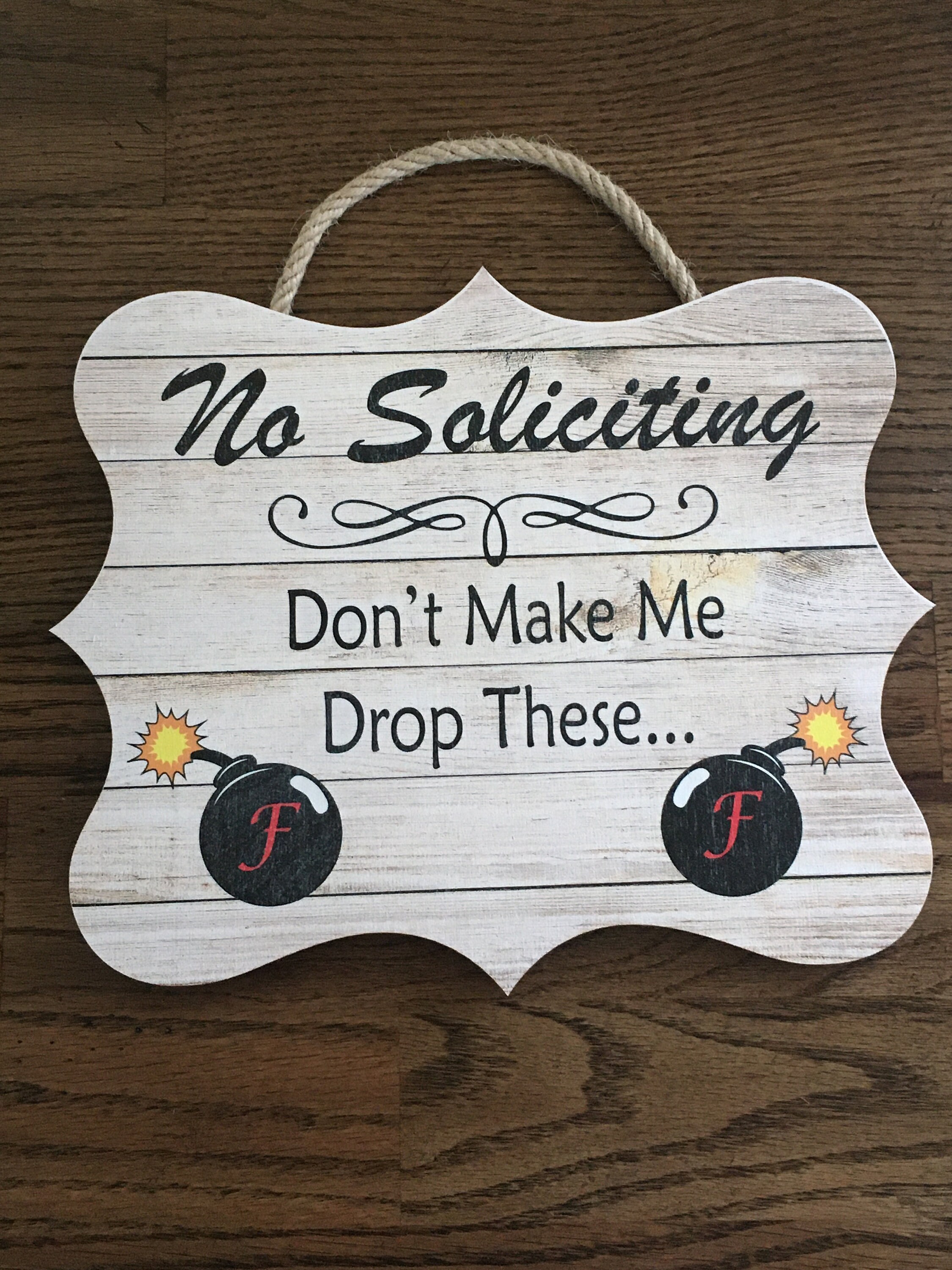 no soliciting please dont make me use these f bombs wooden sign