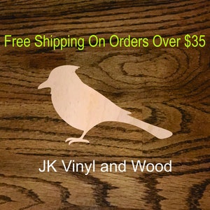 Blue Jay, Wooden Bird Cutout, Laser Cut Wood, A159