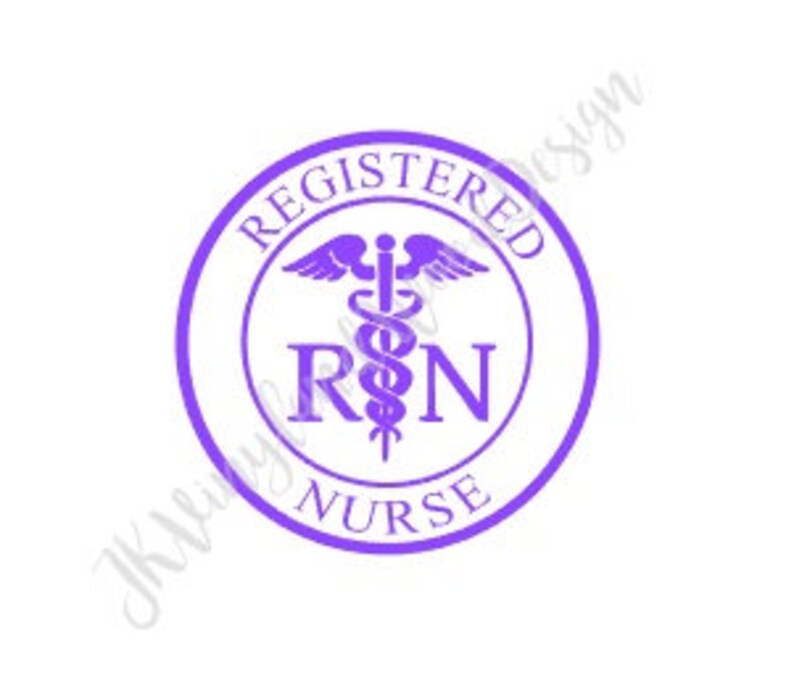 Purple Caduceus Nurse RN Decal - 4x4 Inch Vinyl Sticker For Medical Professionals