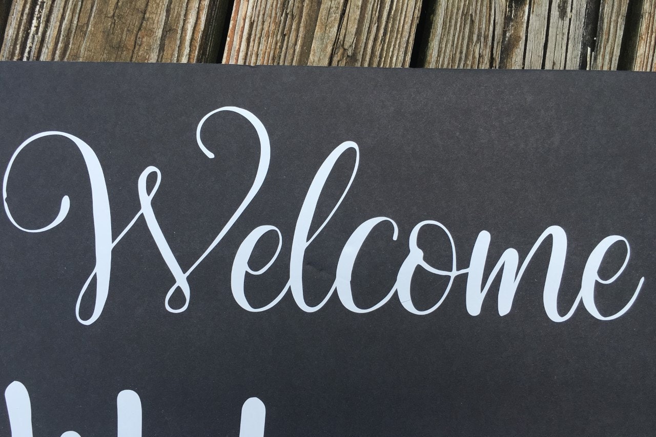 Welcome Door Vinyl Decal Front Door Decal Welcome Sign Welcome