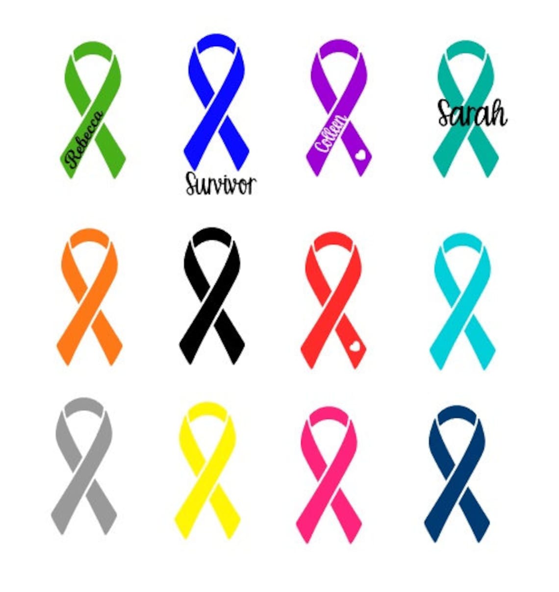 Cancer Ribbon Decal Ribbon Awareness Decal Car Decal Etsy