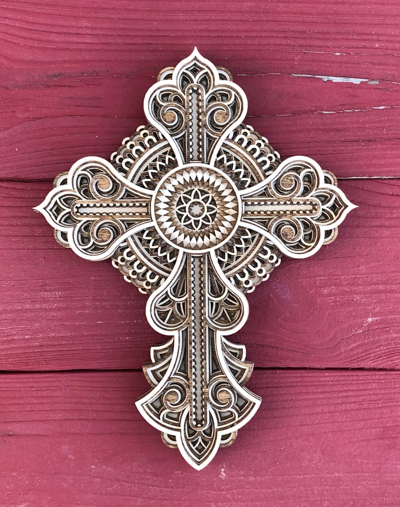 Beautiful 7 Layered Wooden Cross Mandala Wall Hanging 3D | Etsy