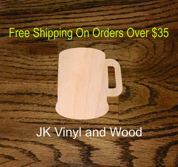 Online Unfinished Craft Wooden Coffee Cup Paintable Cutout