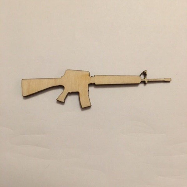 Laser Cut M16, Gun, Riffle, Army, War, Wood Shapes, Laser Cut Wood, Multiple Sizes, Unfinished, Crafting Supplies #A019