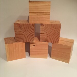 Set of 10 - 3&quot; Wooden Crafting Blocks, 3&quot;x3&quot;, 3&quot; Cube, Crafting Supplies, Square block, Square Cube, Hand Made