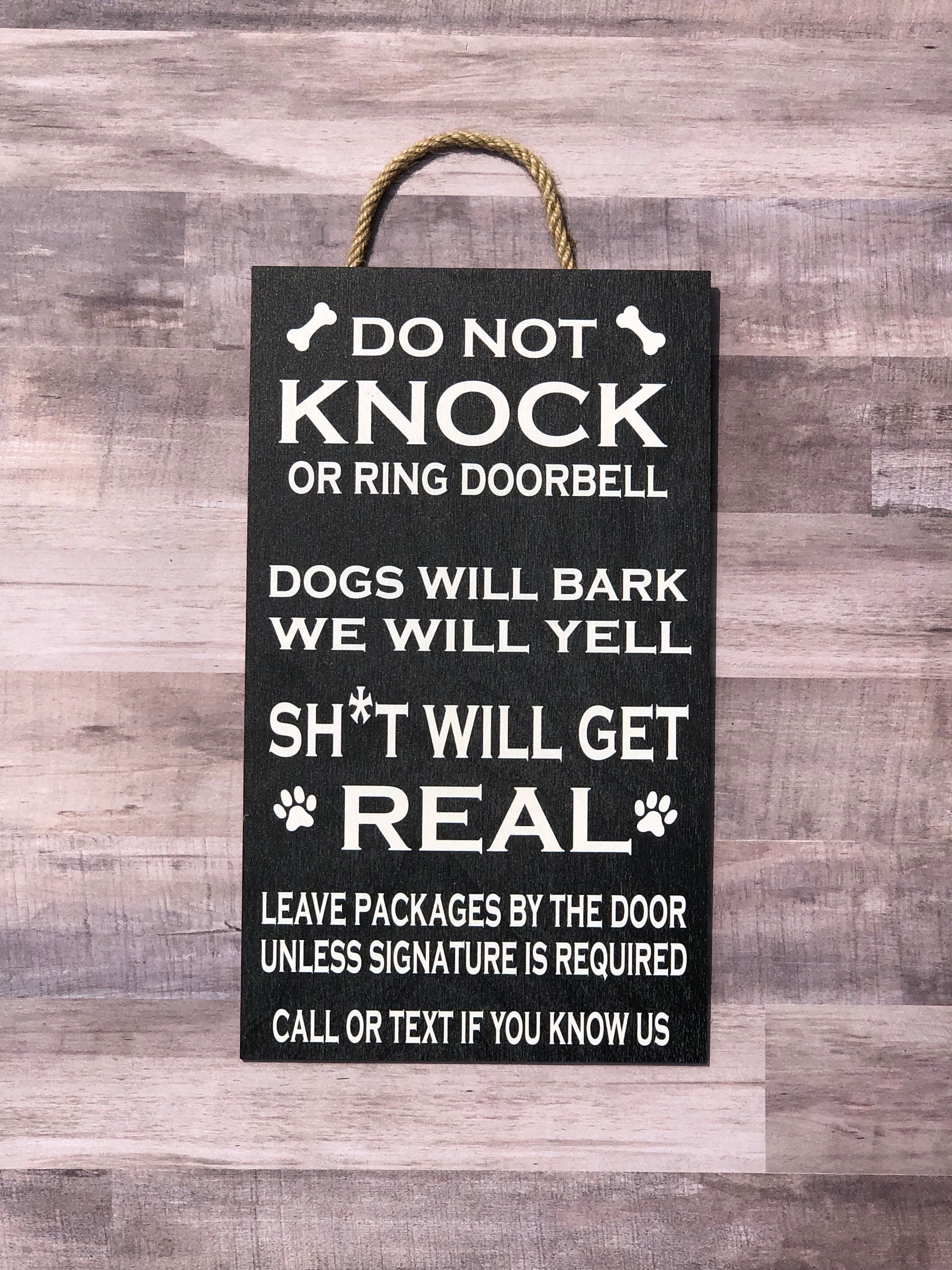 Do Not Knock or Ring Doorbell Wooden Door Sign. Noisy Pets - Etsy Israel