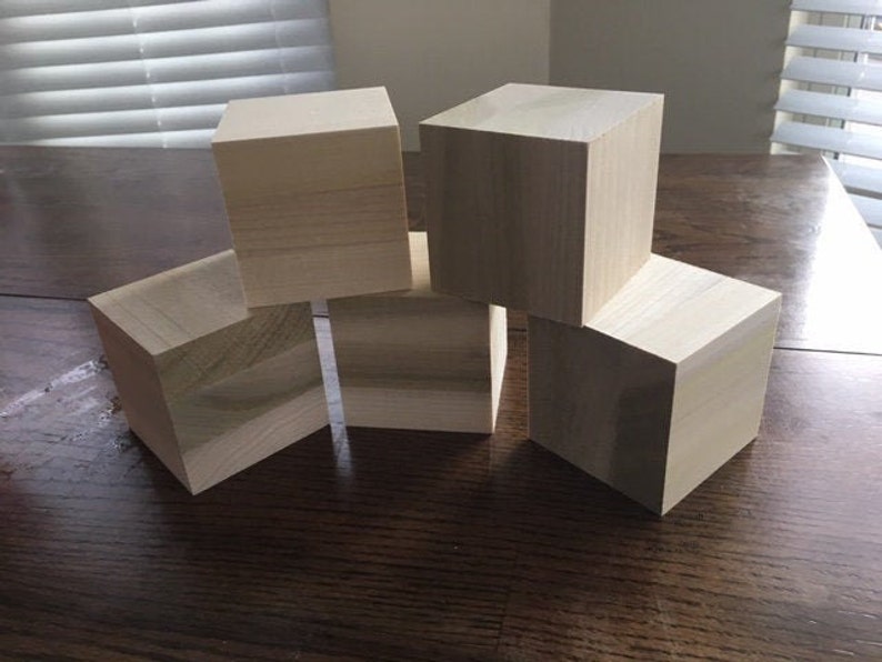 Premium Wooden Crafting Blocks, 1, 2, 3, 4, 6, 8, 10, 12 inch cubes. image 2