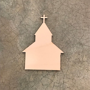 Church, Chapel, Laser Cut Wood, Crafting Supplies,  Multiple Thickness, Sizes up to 60 Inches (5 feet), A252